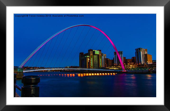 Gateshead Millennium Bridge Colours Framed Mounted Print by Trevor Kersley RIP