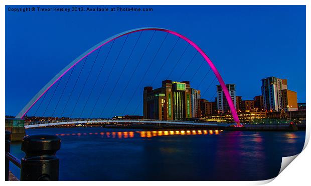 Gateshead Millennium Bridge Colours Print by Trevor Kersley RIP