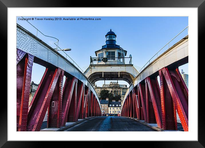 The Swing Bridge Newcastle Framed Mounted Print by Trevor Kersley RIP