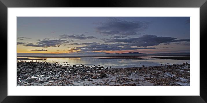 Sunset over the Solway Framed Mounted Print by Cheryl Quine