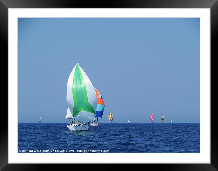 Colourful Yacht Spinnakers Framed Mounted Print by Malcolm Snook