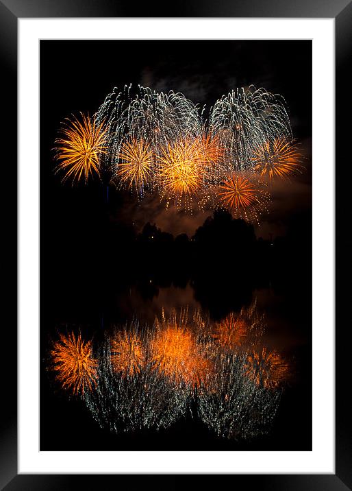 Fireworks Framed Mounted Print by Monika Nakládalová