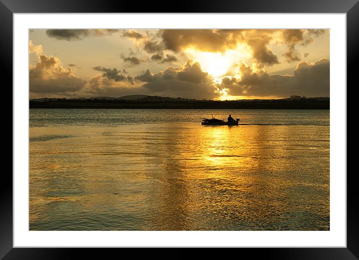 River Taw Sunrise Framed Mounted Print by Dave Wilkinson North Devon Ph
