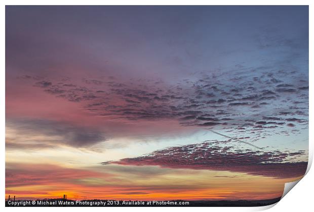 End of 2012 Sunrise Print by Michael Waters Photography