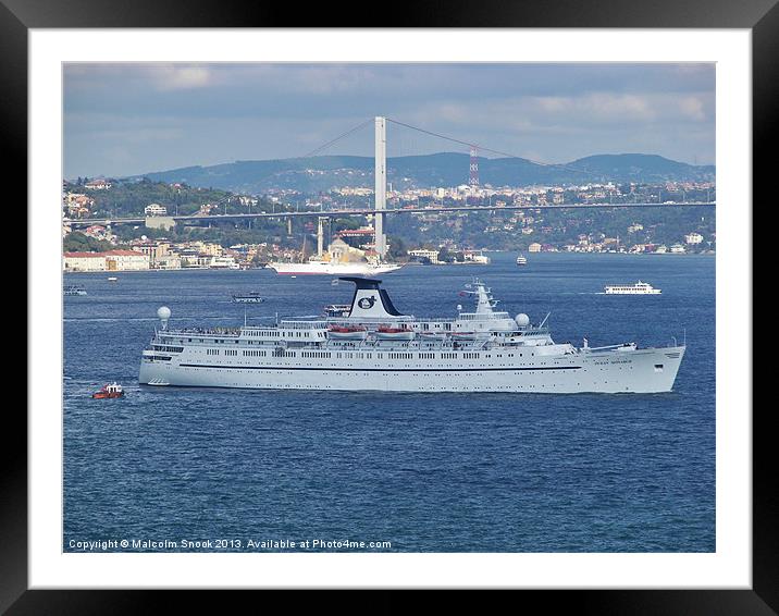 Ocean Monarch on the Bosphorus Framed Mounted Print by Malcolm Snook