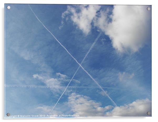 Vapour trails Acrylic by Malcolm Snook