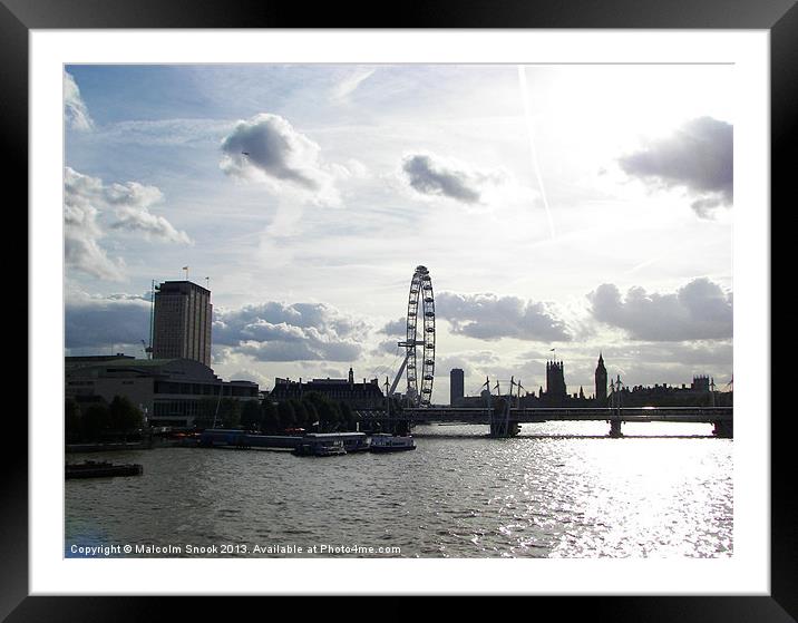 The London Eye Framed Mounted Print by Malcolm Snook