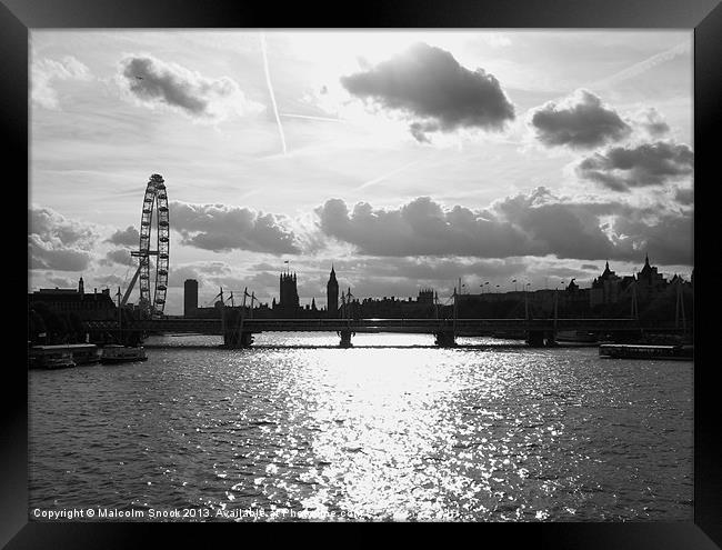 The London Eye Framed Print by Malcolm Snook