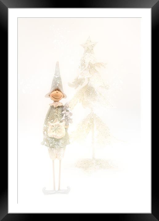 Christmas Elf Framed Mounted Print by Ann Garrett