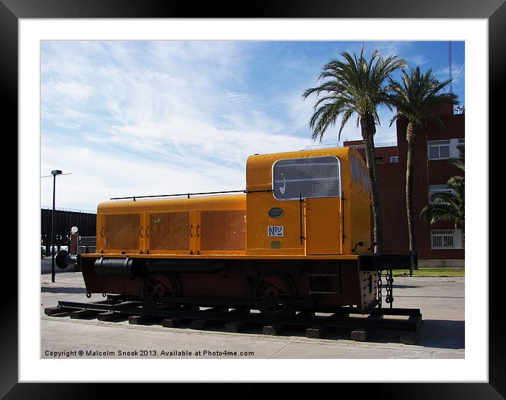 Diesel locomotive Almeria Framed Mounted Print by Malcolm Snook