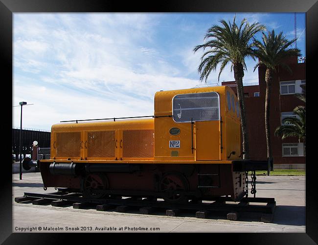 Diesel locomotive Almeria Framed Print by Malcolm Snook