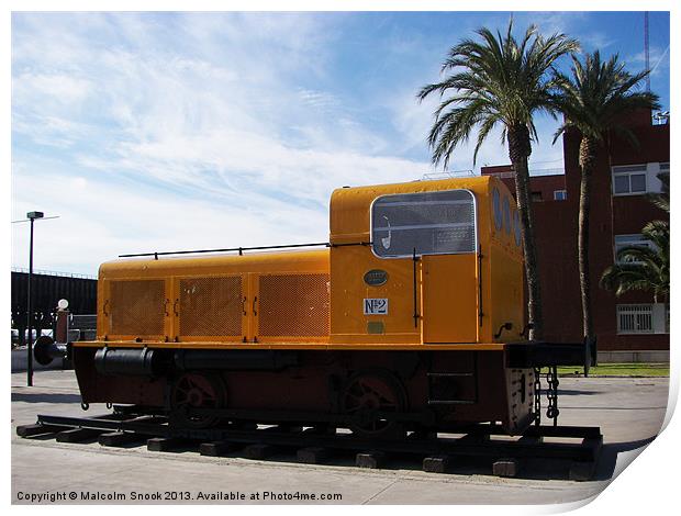 Diesel locomotive Almeria Print by Malcolm Snook