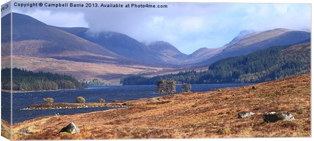 Loch Ossian, Corrour Canvas Print by Campbell Barrie