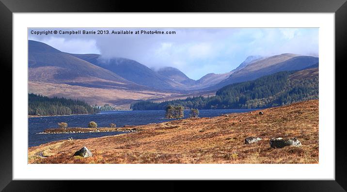 Loch Ossian, Corrour Framed Mounted Print by Campbell Barrie