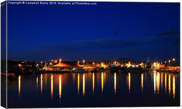Arbroath Harbour at dusk Canvas Print by Campbell Barrie