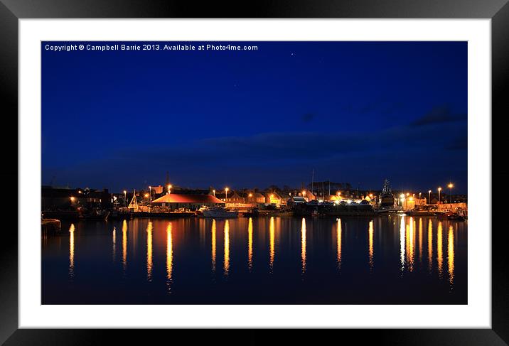 Arbroath Harbour at dusk Framed Mounted Print by Campbell Barrie
