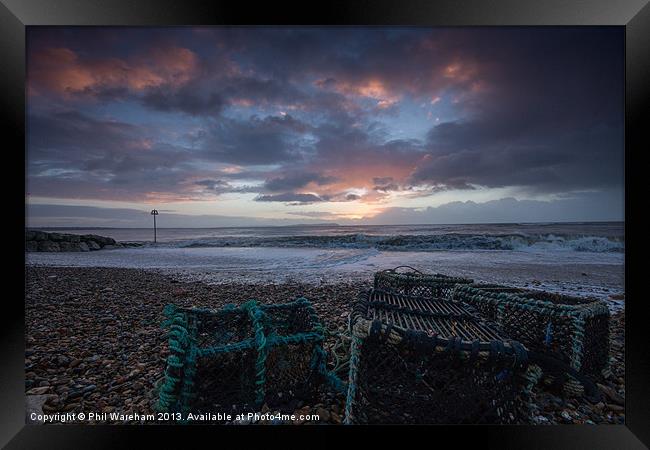 Avon Beach Sunrise Framed Print by Phil Wareham