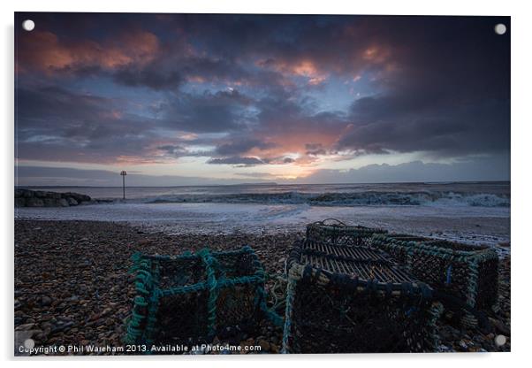 Avon Beach Sunrise Acrylic by Phil Wareham