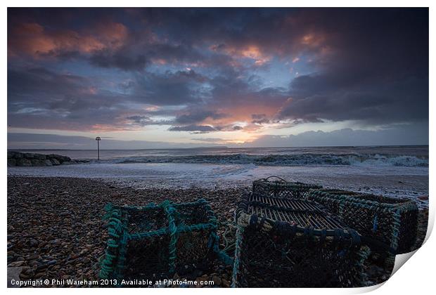 Avon Beach Sunrise Print by Phil Wareham