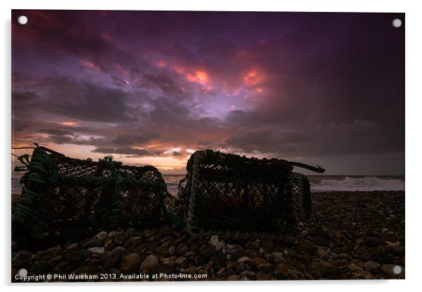 Crab Pots at Dawn Acrylic by Phil Wareham