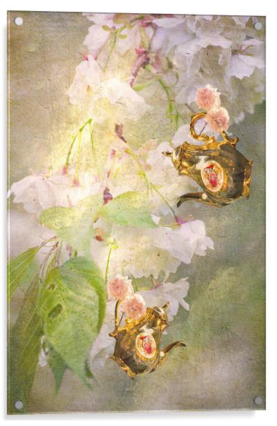 cherry blossom tea anyone Acrylic by Dawn Cox