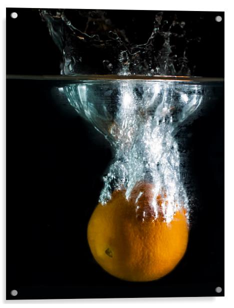 Orange Splash Acrylic by Ian Cocklin