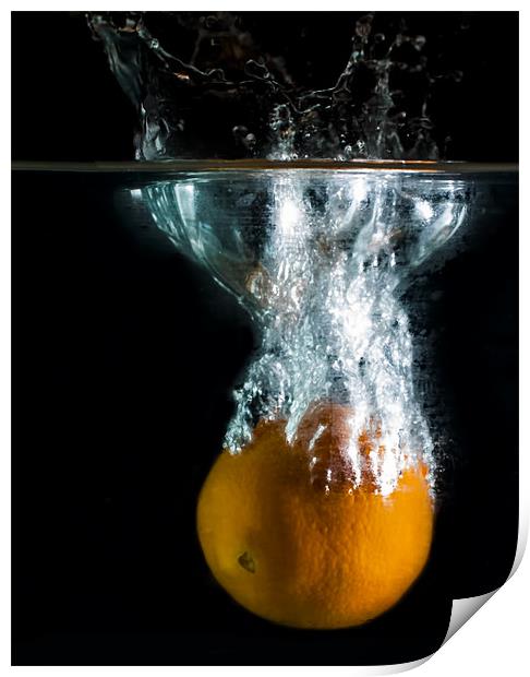 Orange Splash Print by Ian Cocklin