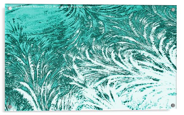 Ice Feathers In Cyan Acrylic by Martin Albones