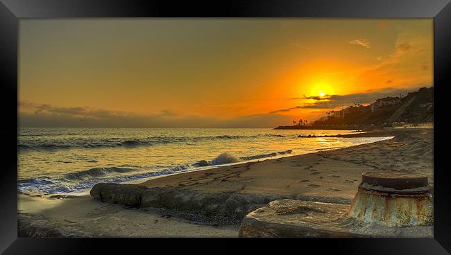Los Angeles - Malibu Sunset Framed Print by Oliver Walton