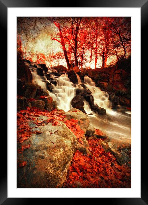 Autumn Falls Framed Mounted Print by Chris Manfield