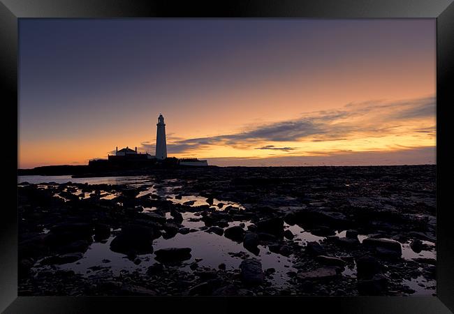 St Marry`s Lighthouse Framed Print by Northeast Images