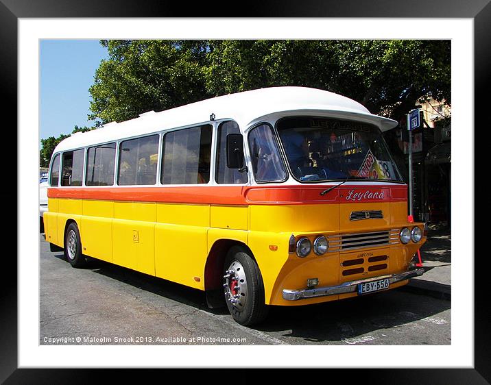 Classic Leyland Bus Framed Mounted Print by Malcolm Snook