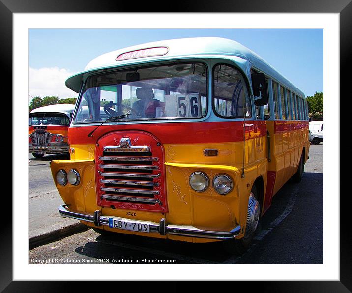 Classic Bedford Bus Framed Mounted Print by Malcolm Snook