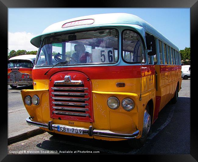 Classic Bedford Bus Framed Print by Malcolm Snook