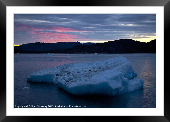 Greenland Frozen Sunset Framed Mounted Print by Gillian Sweeney