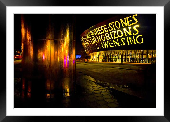 millennium centre and water tower Framed Mounted Print by meirion matthias