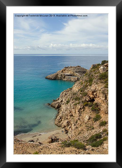 Rugged coastline on Ibiza Framed Mounted Print by Frederick McLean