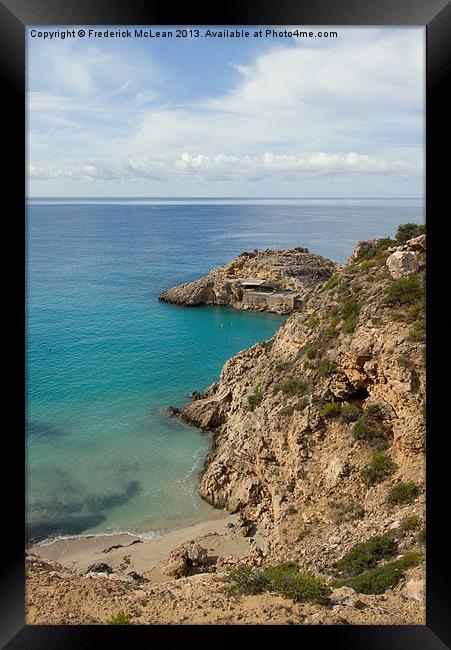 Rugged coastline on Ibiza Framed Print by Frederick McLean