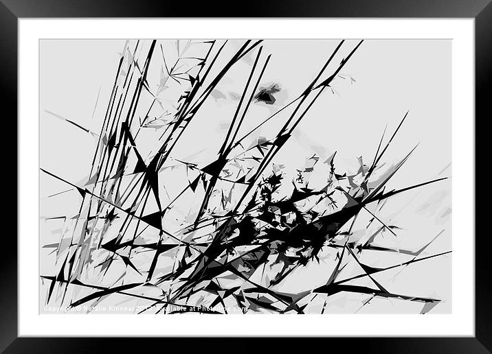 Strike Out Black and White Abstract Framed Mounted Print by Natalie Kinnear