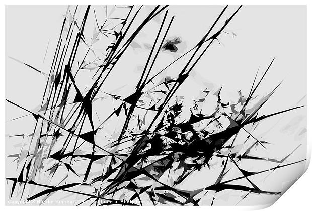 Strike Out Black and White Abstract Print by Natalie Kinnear