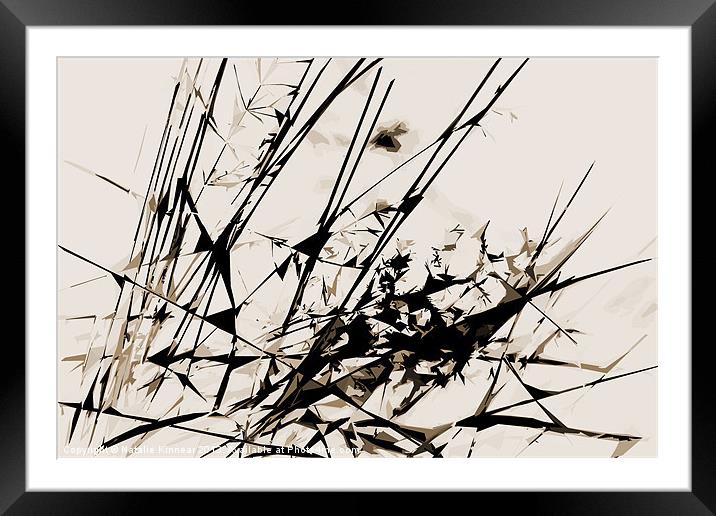 Strike Out Neutral Colours Abstract Framed Mounted Print by Natalie Kinnear