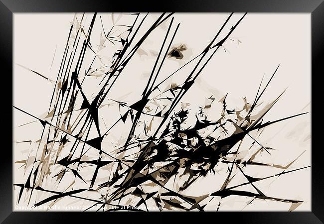 Strike Out Neutral Colours Abstract Framed Print by Natalie Kinnear