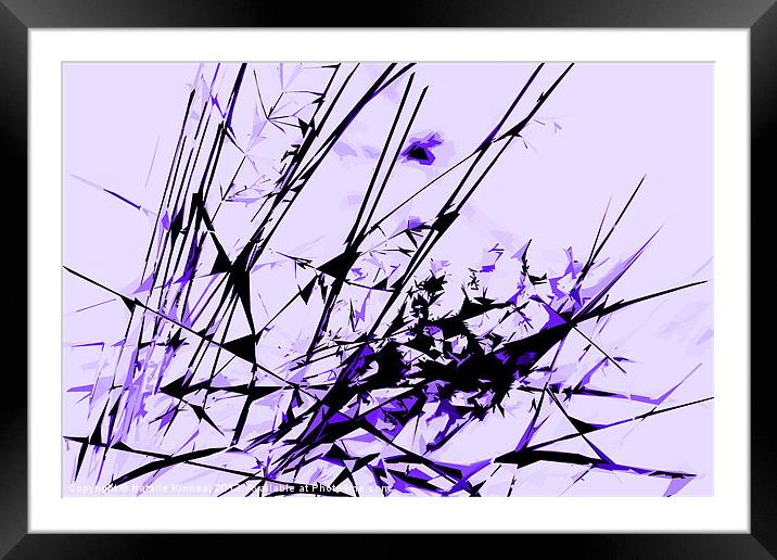 Strike Out Purple and Black Abstract Framed Mounted Print by Natalie Kinnear