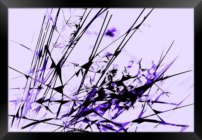 Strike Out Purple and Black Abstract Framed Print by Natalie Kinnear