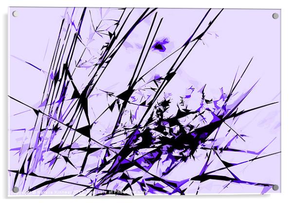 Strike Out Purple and Black Abstract Acrylic by Natalie Kinnear