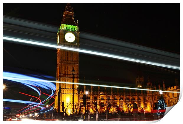 Westminster Lights Print by Phil Robinson