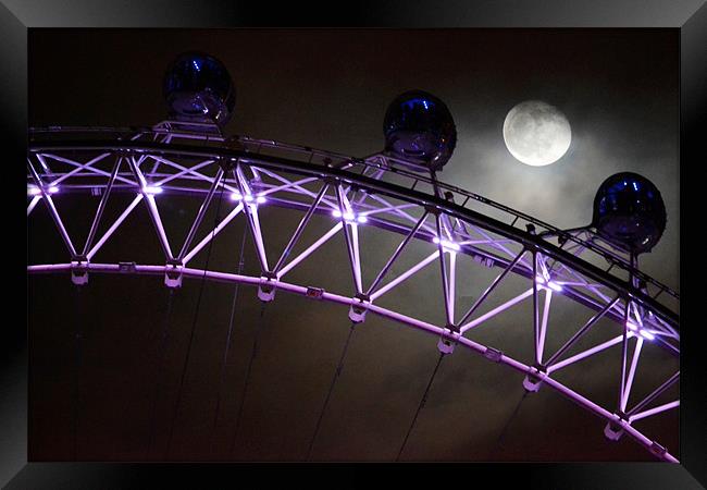 London Eye in Moonlight Framed Print by Phil Robinson