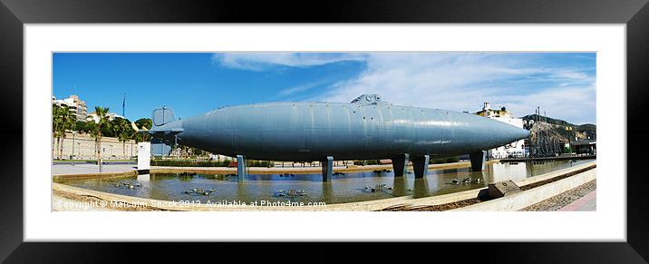 Historic submarine Dotacion Framed Mounted Print by Malcolm Snook