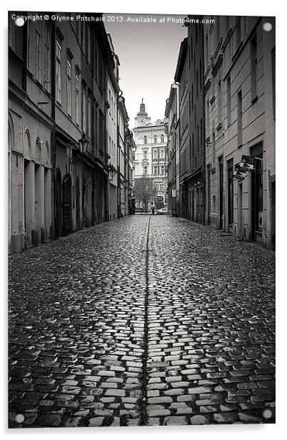 Streets of Prague Acrylic by Glynne Pritchard