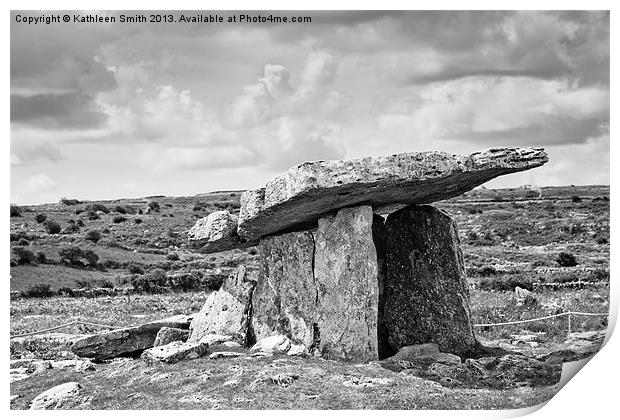 Neolithic Dolmen in Ireland Print by Kathleen Smith (kbhsphoto)
